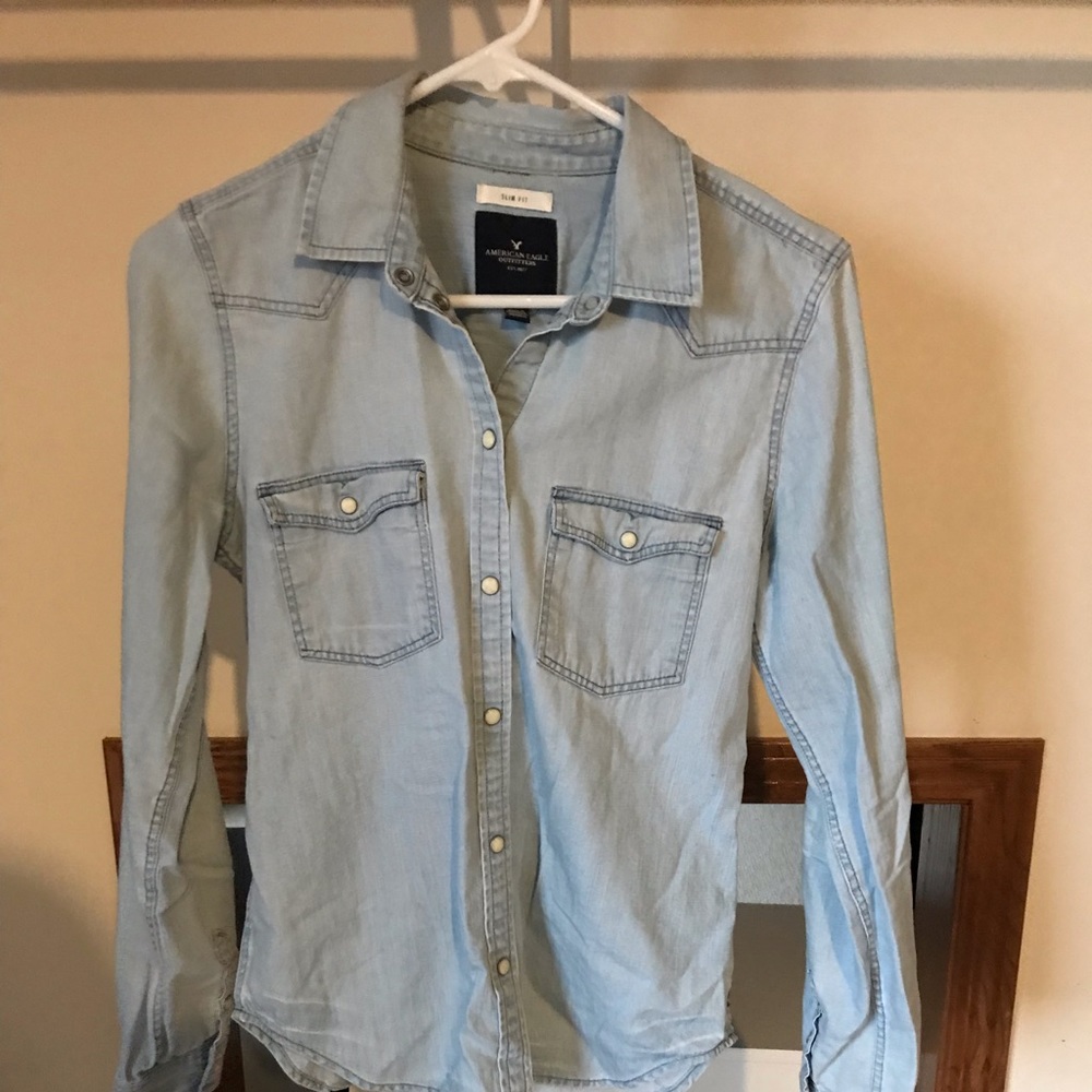 button up denim looking shirt